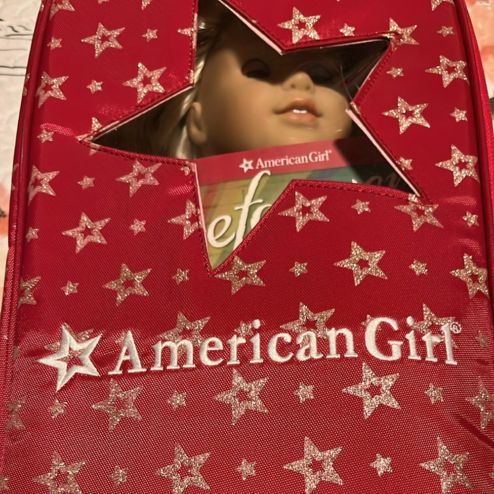 American Girl Doll (Julie) with accessories, book, shoes, & carrying case!